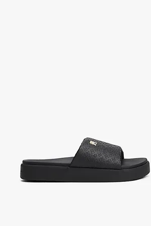 Tommy Hilfiger Embossed TH Monogram Platform Pool Slides