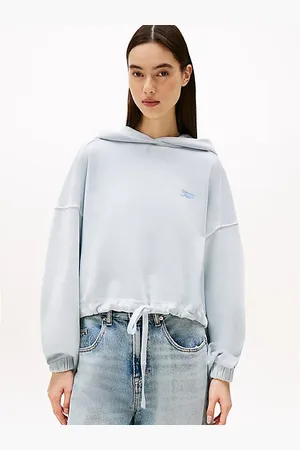Tommy Hilfiger Logo Boxy Cropped Hoody