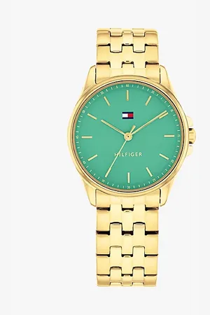 Tommy Hilfiger Ionic -Plated Green Dial Bracelet Watch