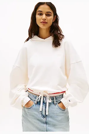 Tommy Hilfiger Logo Boxy Cropped Hoody
