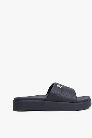 Tommy Hilfiger Embossed TH Monogram Platform Pool Slides