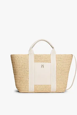 Tommy Hilfiger Webbing Handle Crochet Tote Bag