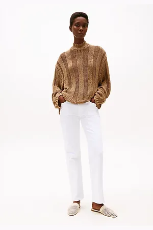 Tommy Hilfiger White Mid Rise Straight Leg Jeans