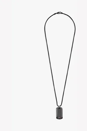 Tommy Hilfiger Ionic-Plated Dog Tag Chain Necklace