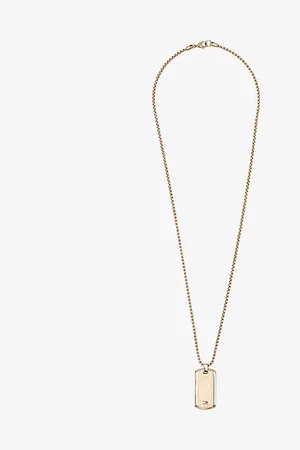 Tommy Hilfiger Plated Dog Tag Chain Necklace