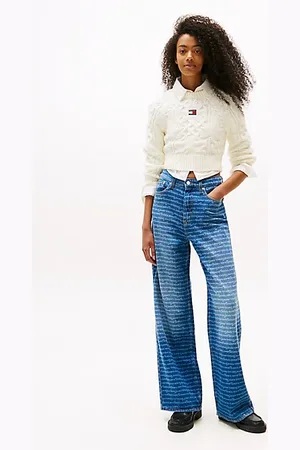 Tommy Hilfiger Claire Spell-Out High Rise Wide Leg Jeans