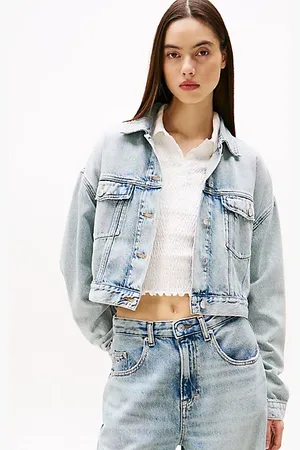 Tommy Hilfiger Oversized Cropped Denim Trucker Jacket