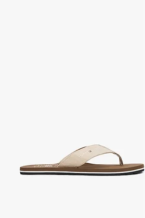 Tommy Hilfiger Linen Chambray Logo Flip-Flops