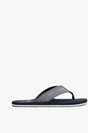 Tommy Hilfiger Linen Chambray Logo Flip-Flops