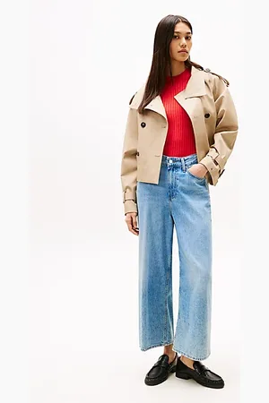 Tommy Hilfiger High Rise Wide Leg Cropped Jeans