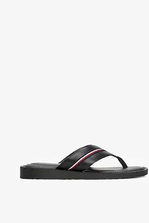 Tommy Hilfiger Leather Signature Tape Flip-Flops