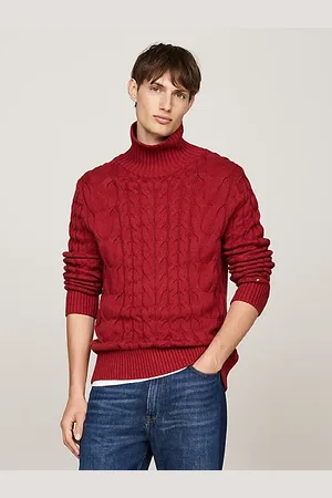 Tommy Hilfiger Mock Turtleneck Cable Knit Relaxed Jumper