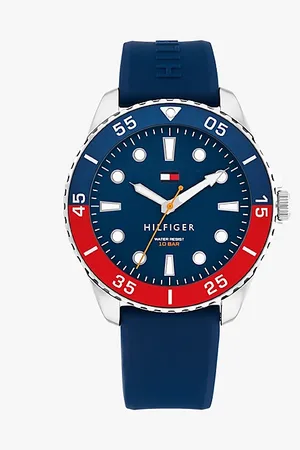 Tommy Hilfiger Ombré Bezel Blue Silicone Strap Watch