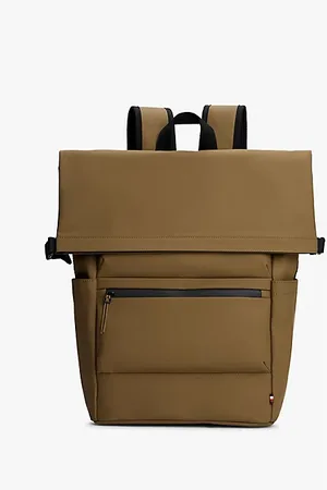 Tommy Hilfiger Textured Logo Roll-Top Backpack