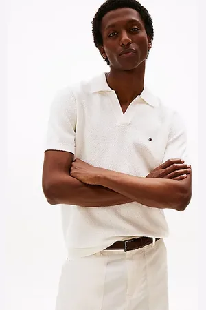 Tommy Hilfiger Stripe Textured Knit Polo Shirt