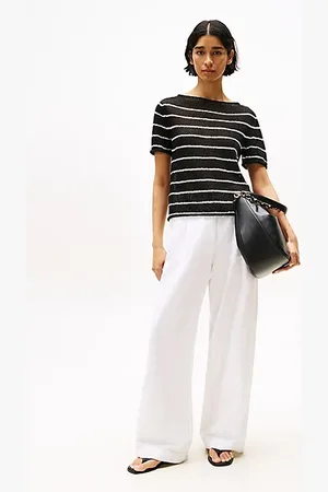 Tommy Hilfiger Wide Leg Trousers With Linen