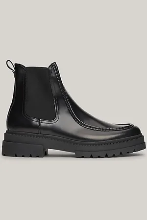 Tommy Hilfiger Patent Leather Chunky Cleat Chelsea Boots