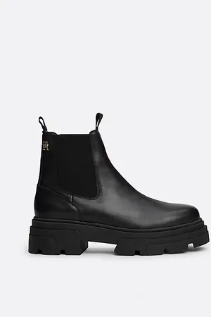 Tommy Hilfiger Leather Contrast Chunky Sole Chelsea Boots