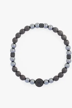 Tommy Hilfiger TH Monogram Onyx Bead Bracelet