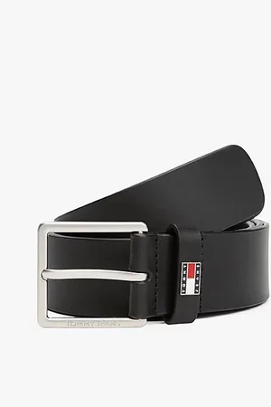 Tommy Hilfiger Logo Plaque Leather Belt