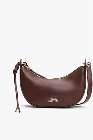 Tommy Hilfiger Logo Crescent Leather Crossbody Bag