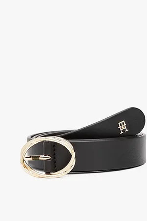 Tommy Hilfiger Chic Twist Buckle Leather Belt