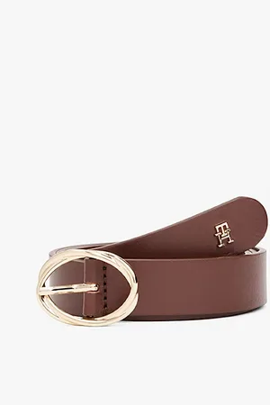 Tommy Hilfiger Chic Twist Buckle Leather Belt