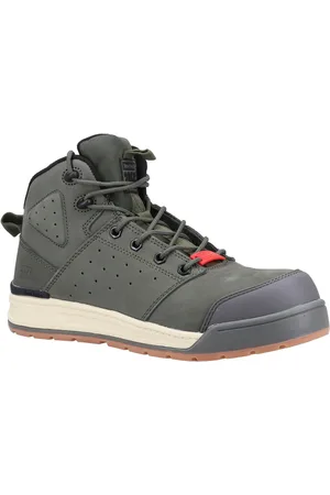 Hard Yakka 3056 Lace Zip Leather Olive Safety Boots