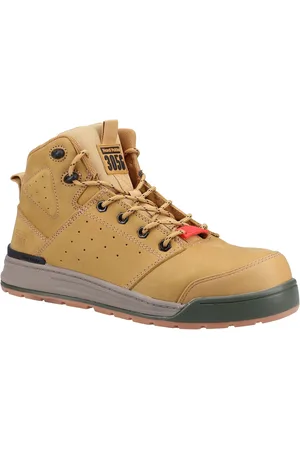 Hard Yakka 3056 Lace Zip Leather Wheat Safety Boots