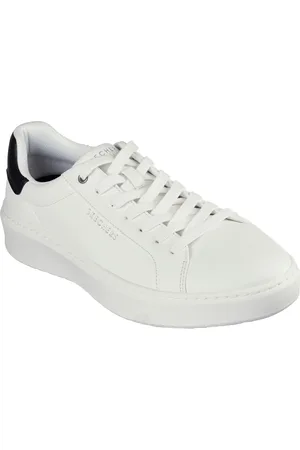 Skechers Mens Court Break Suit Sneaker 183175-Wht Lace Up Shoe