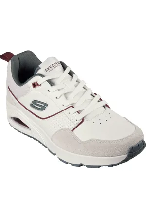 Skechers Mens Uno - Retro One 183020-Wgr White/Grey Lace Up Shoe