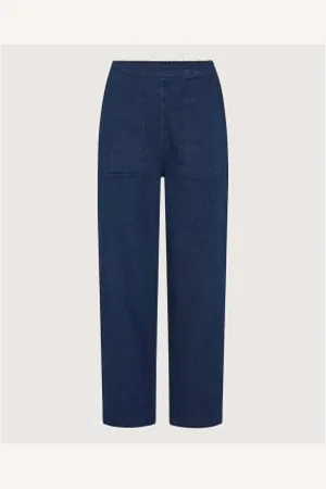 Cropped Stretch Twill Belted Pants