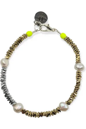 Bella Riley And Silver Hematite & Pearl Spacer Bracelet - And Silver