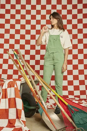 GRAINE CLOTHING Salopette En Velours Verte - M
