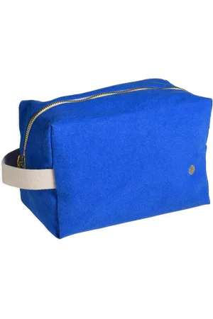 La cerise sur le gâteau Large Water Resistant Cotton Wash Bag, Bleu Mecano