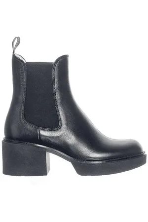 Ten Points Leder-absatzboots, Selma - Schwarz / 40