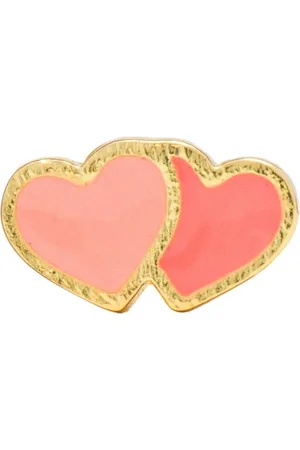 Lulu Copenhagen Burnt Orange Gold Plated 2hearts Earring