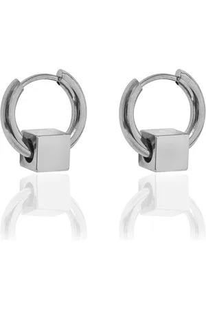 A Weathered Penny Cube Huggie Earrings