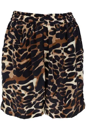 Black Colour Shorts - Leopard - S/m