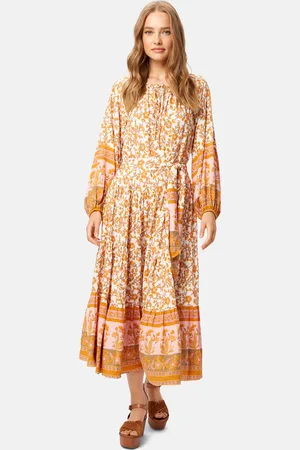 Traffic People Castaway Carrie Woodstock Maxi Dress - - M