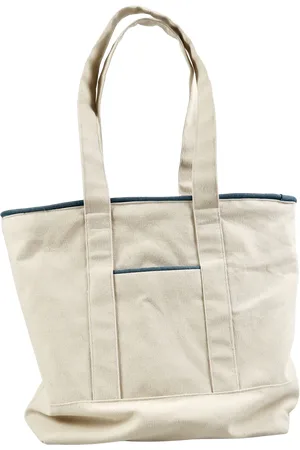 Black Bough Handmade Canvas Tote Bags With Piping And Pockets - Oxford