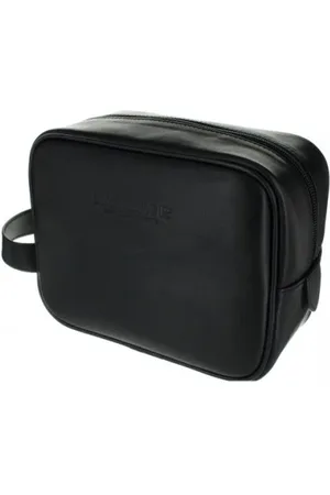 D R Harris Small Leather Black Wash Bag - Leather , Black