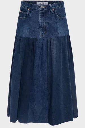 E.L.V. Denim Harvard Denim Skirt | Dark - 8