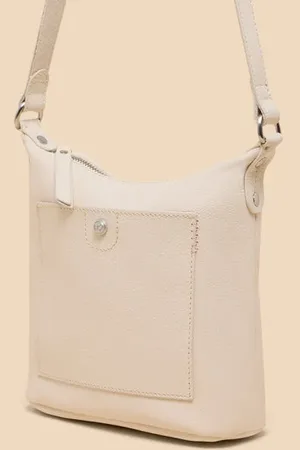 White Stuff Mini Fern Leather Crossbody Bag - Pale