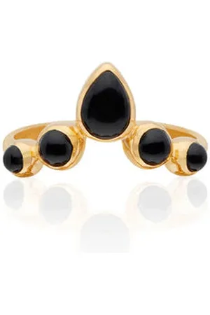 Anna Beck Onyx V Ring - Gold