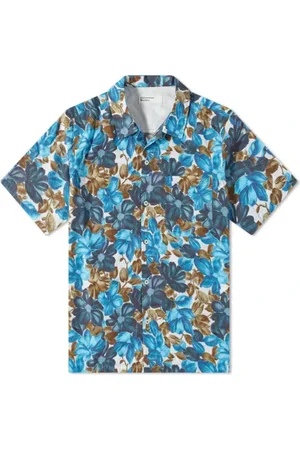 Universal Works Camp Shirt Organic Print Amalfi - S