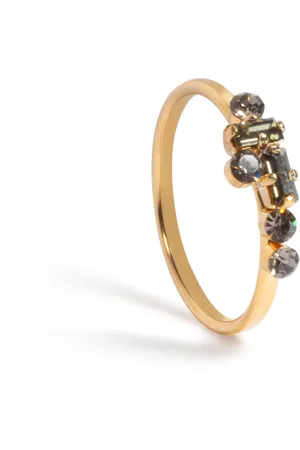 April Please Bague Ulysse Noir Plaqué Or Recyclé Fairtrade - 54 / Doré / Plaqué Or 3 Microns 18 Carats