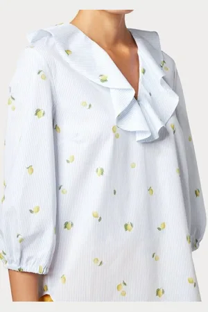 Paul Smith Striped Blouse In Lemon Print - Uk12