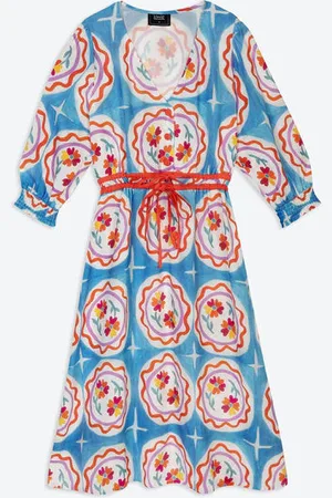 Lowie Lyocell Plate Print Dress - M