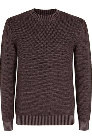 Circolo - Chunky Round-neck Textured Knitwear In Bruciato Cn4187 - M